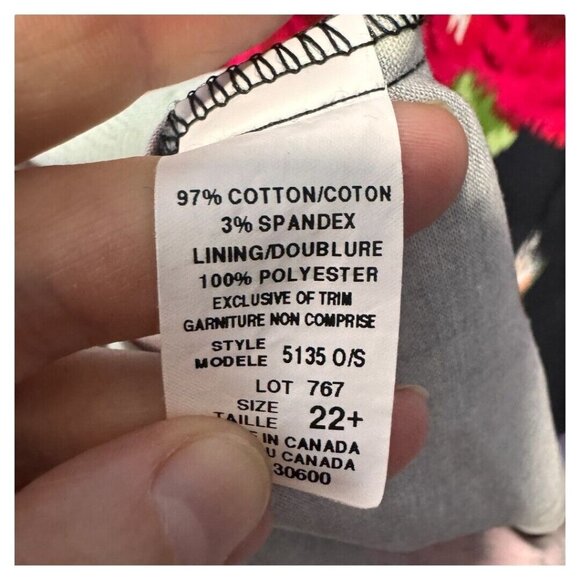 black "Laura Plus" dress with a red and green floral pattern size 22 sleeveless - Picture 6 of 6